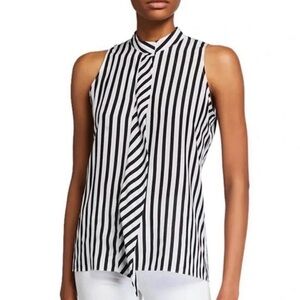 frame stripe silk blouse size small